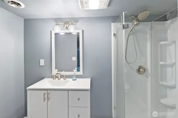 Bath on lower level