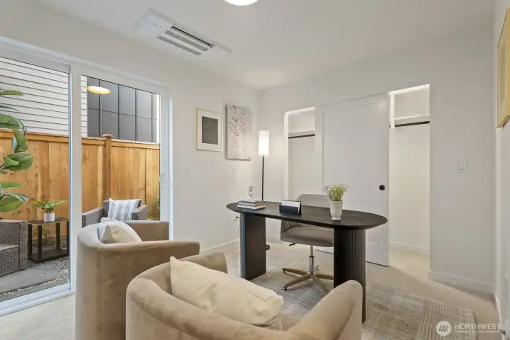 Office/Bedroom with patio