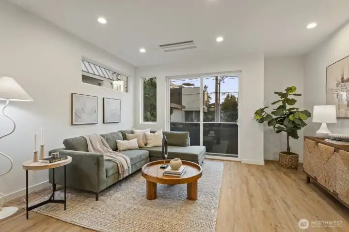 Living Room has deck