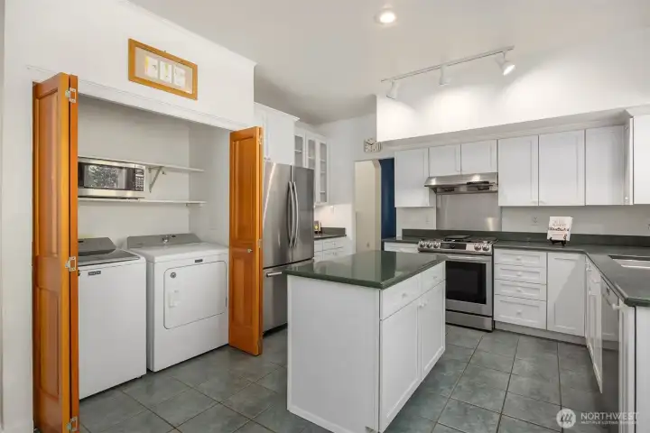 Washer and dryer are "kitchen adjacent"