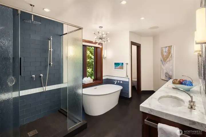 Lower level suite, fully appointed bathroom