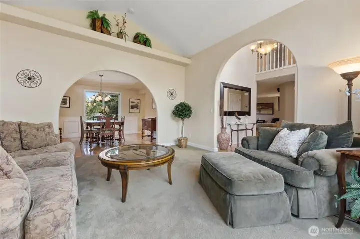 Curved Arch Doorways to Entry and to Formal Dining Room