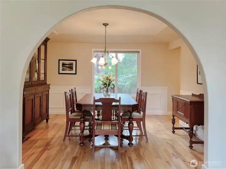 Formal Dining Room with Solid Hickory Hardwoods