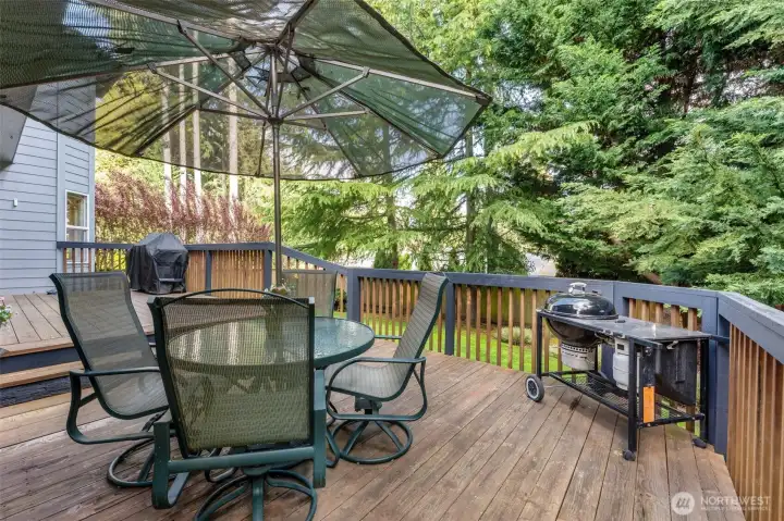 Entended Deck and Fenced Backyard