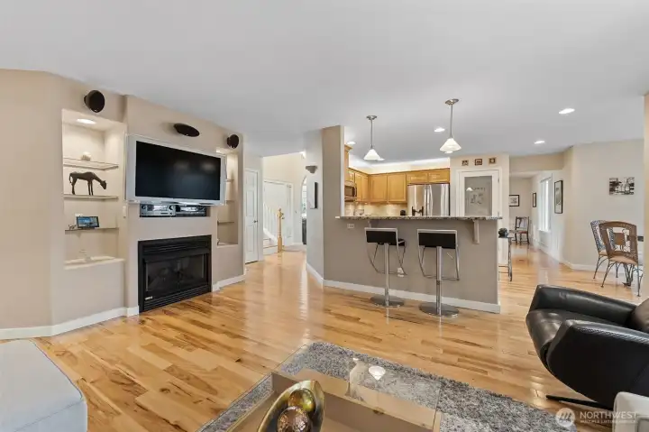 Greatroom and Gas FP, Solid Hickory Hardwoods, not shown in Door to 2nd Bedroom/Office on Main and 2nd Full Bathroom