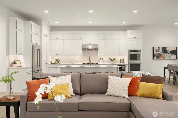 Great room open to spacious kitchen