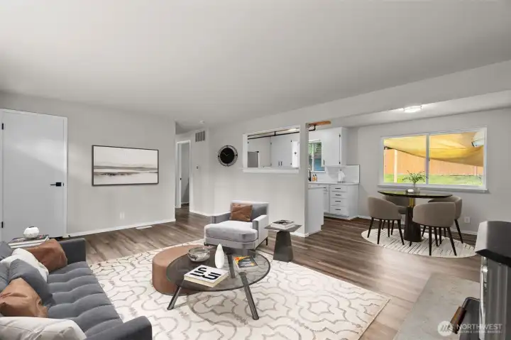 Virtually staged living room