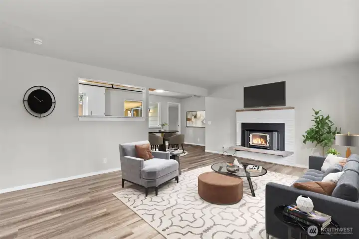 Virtually staged living room