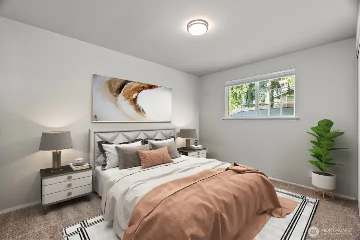 Primary bedroom - Virtually staged