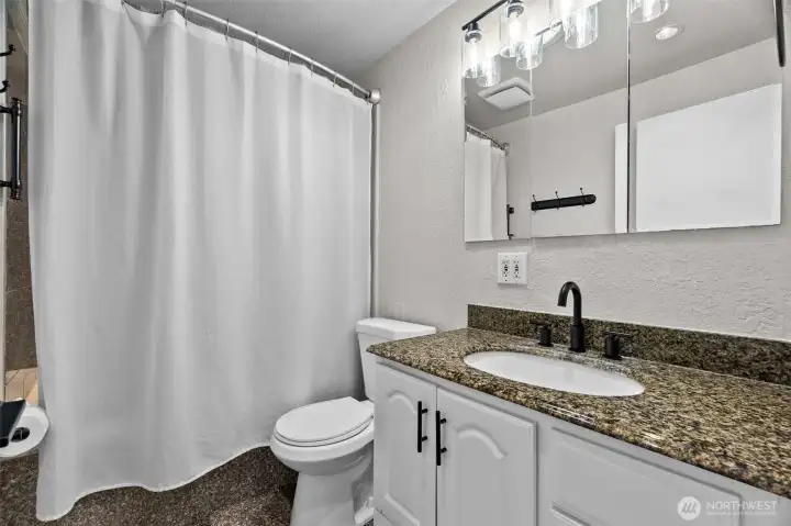 Modern full bathroom with jetted tub