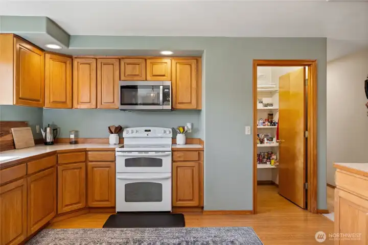 A walk-in pantry to the right.