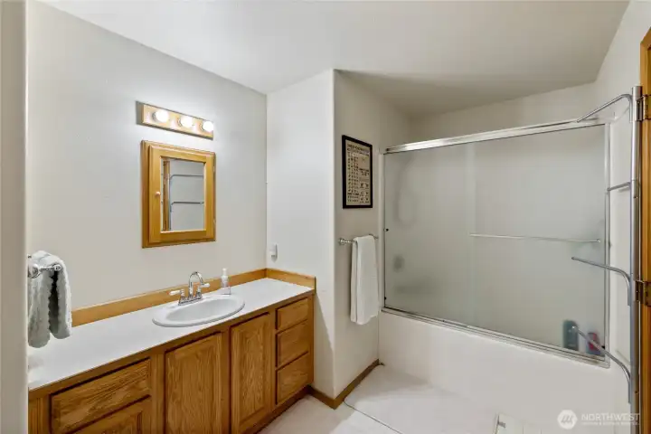 Shared bath on main level.