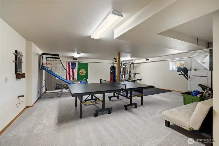 Bonus room used as a game room and workout space.