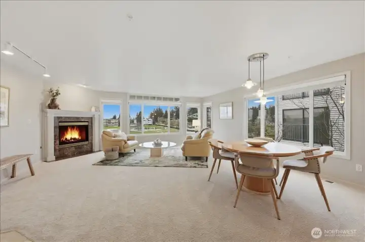 Open concept with large, bright windows