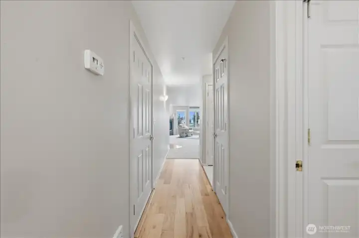 Hardwood floors in hallway