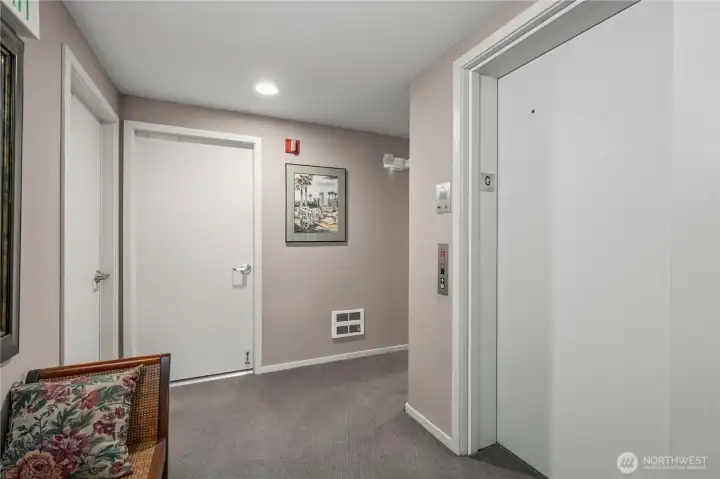 Elevator access in lobby area