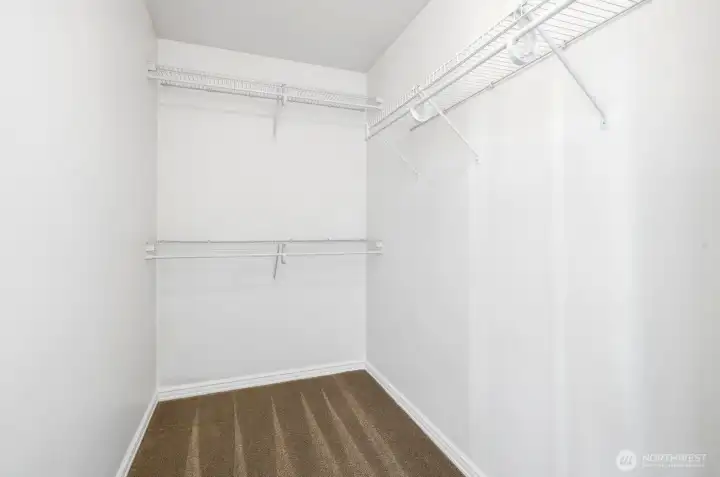Walk in closet in primary Walk in closet in primary