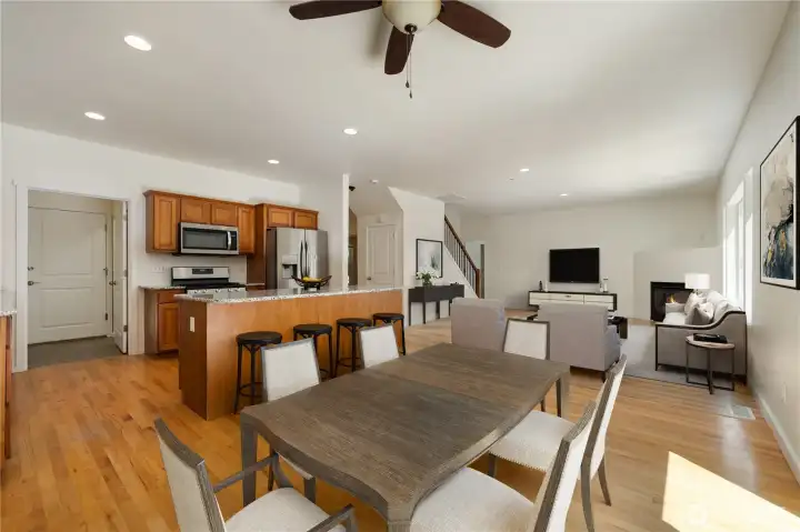 Virtually Staged Dining Area and Living Room Virtually Staged Dining Area and Living Room