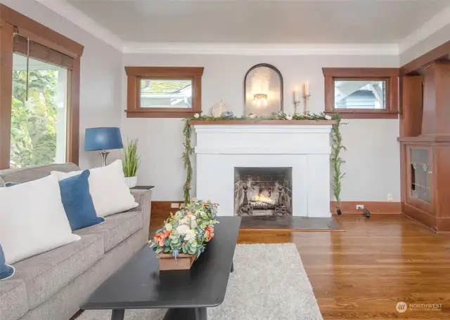 Fireplace and beautiful real hardwoods, built to last!