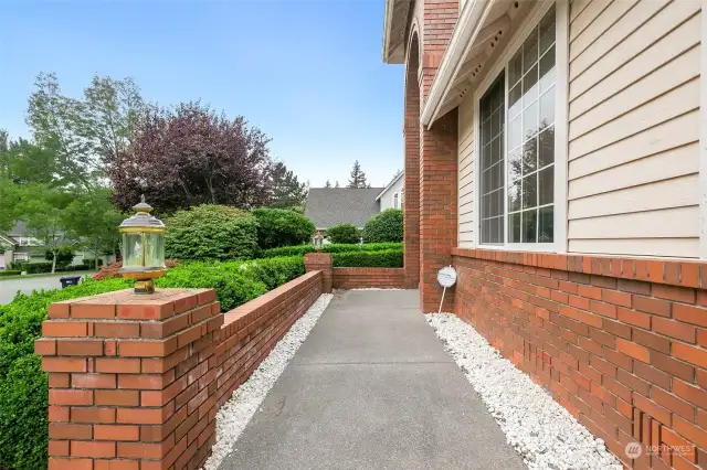 From the driveway to the porte-cochere