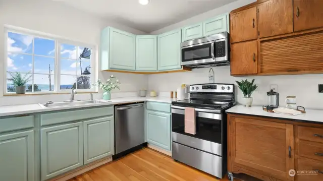 This perceptive showcasing the amount of storage and counterspace this kitchen has to offer!