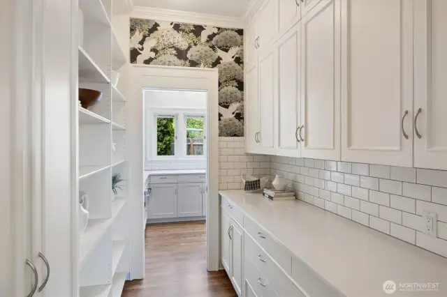 The most amazing private pantry behind the kitchen.