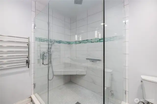 Extra large walk in shower off the primary bedroom.