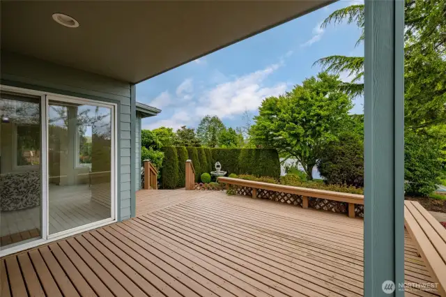Back deck is spacious and perfect for a peaceful evening or for entertaining.
