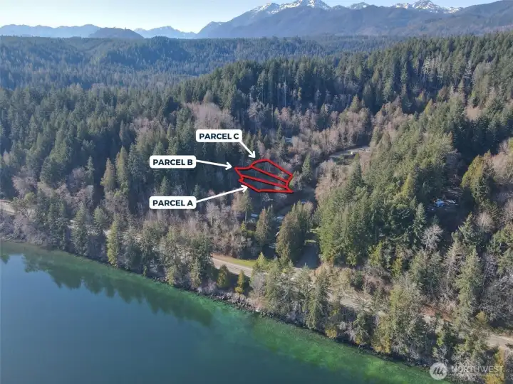 Overhead view with approximate boundaries in red.