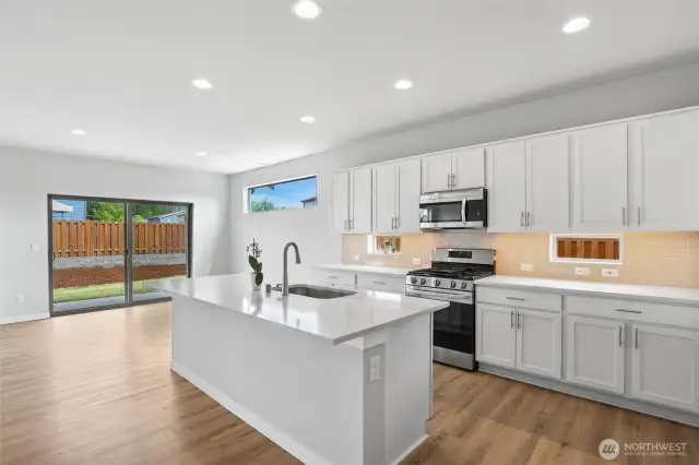Kitchen with Quartz counters