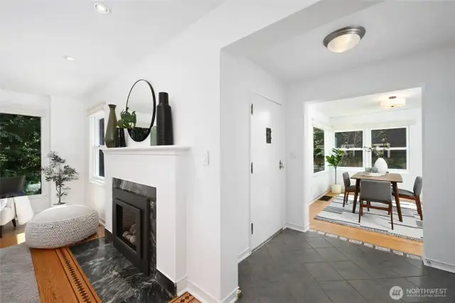 The tiled foyer receives your guests graciously and sets the stage for lovely gatherings