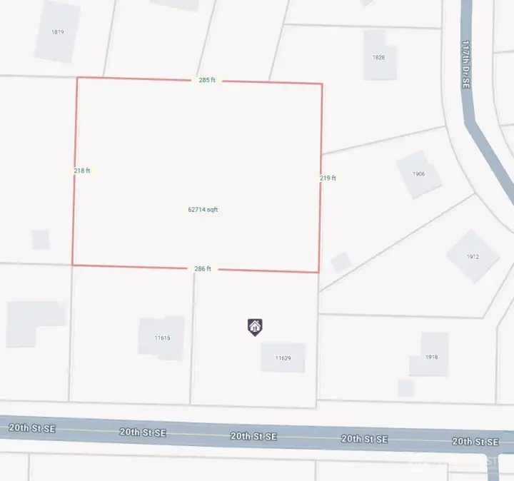 11629 20th St SE 1.58 ac Vacant Adjacent Lot plat pic