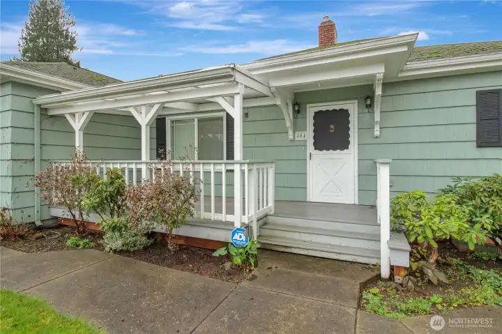 Inviting covered front porch