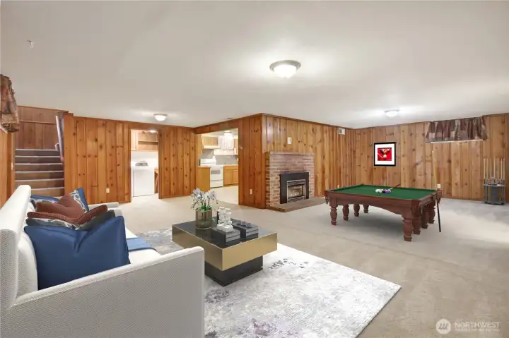 Virtually staged downstairs bonus room