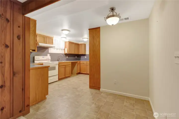 Eating nook in lower kitchen