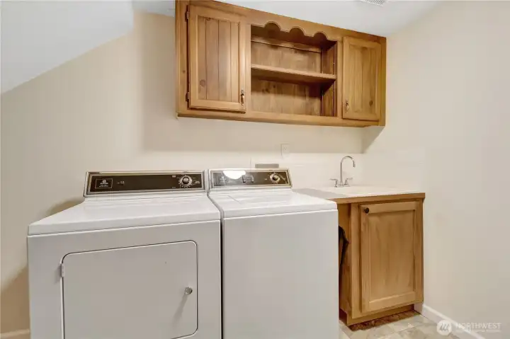 Lower utility room w/ storage. . .