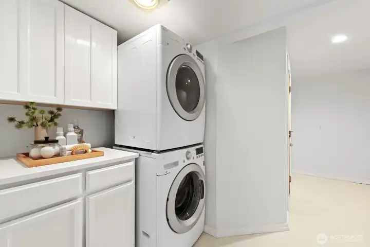Laundry with extra storage on main floor
