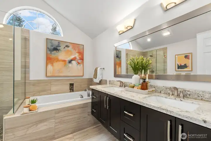 Primary bathroom on upper floor