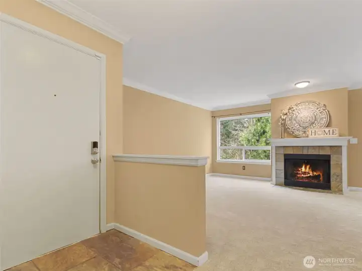 A low threshold tiled entry.