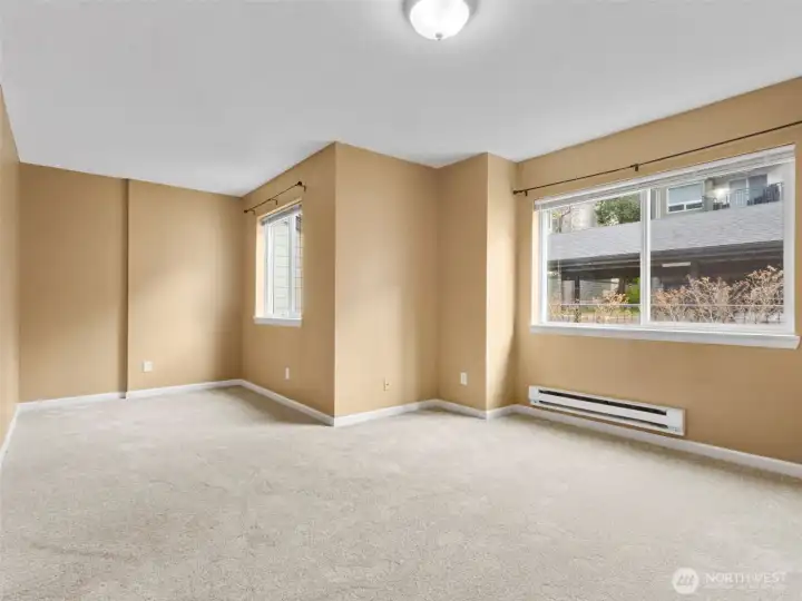 he oversized bedroom offers great flexibility with 2 windows and extra space for an office ore possible 2nd bed.
