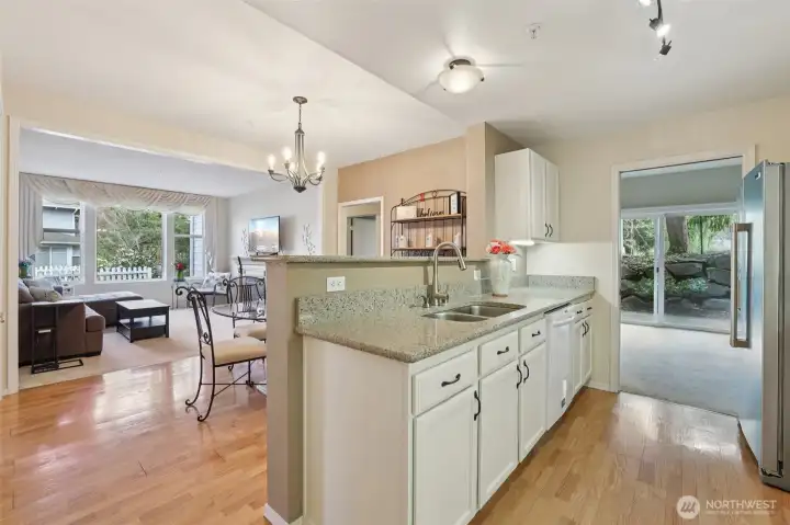 The kitchen can be accessed from dining room and 2nd bedroom (which is currently being used as a multi-purpose space)