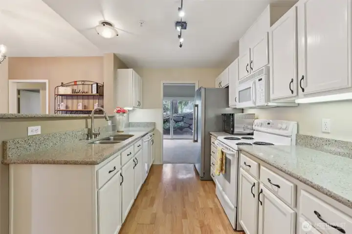 Big kitchen with a lot of counter space for prep work