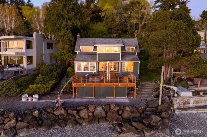 walk out waterfront down the stairs