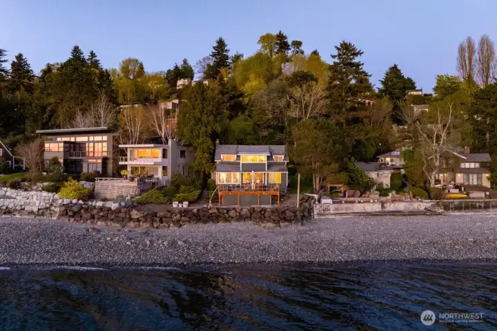 Rocky clean beach when tide is out.