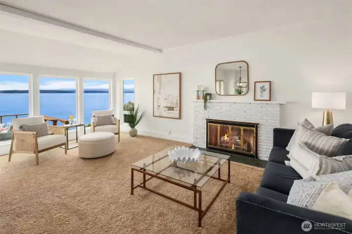 Large living Room with an even bigger view.