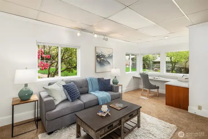 Media room or home office off living room.