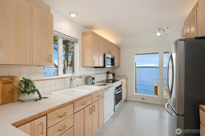 View Kitchen with access to the deck.