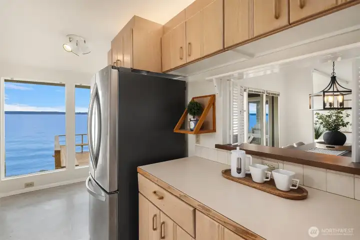 Never ending opportunities to look. at the view...even when at the refrigerator....