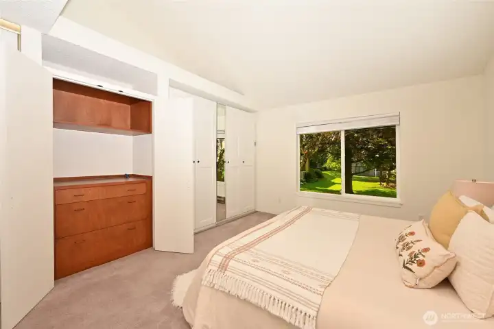 Built-ins and tons of closet and storage space.