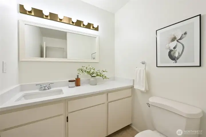 Primary bath with shower.